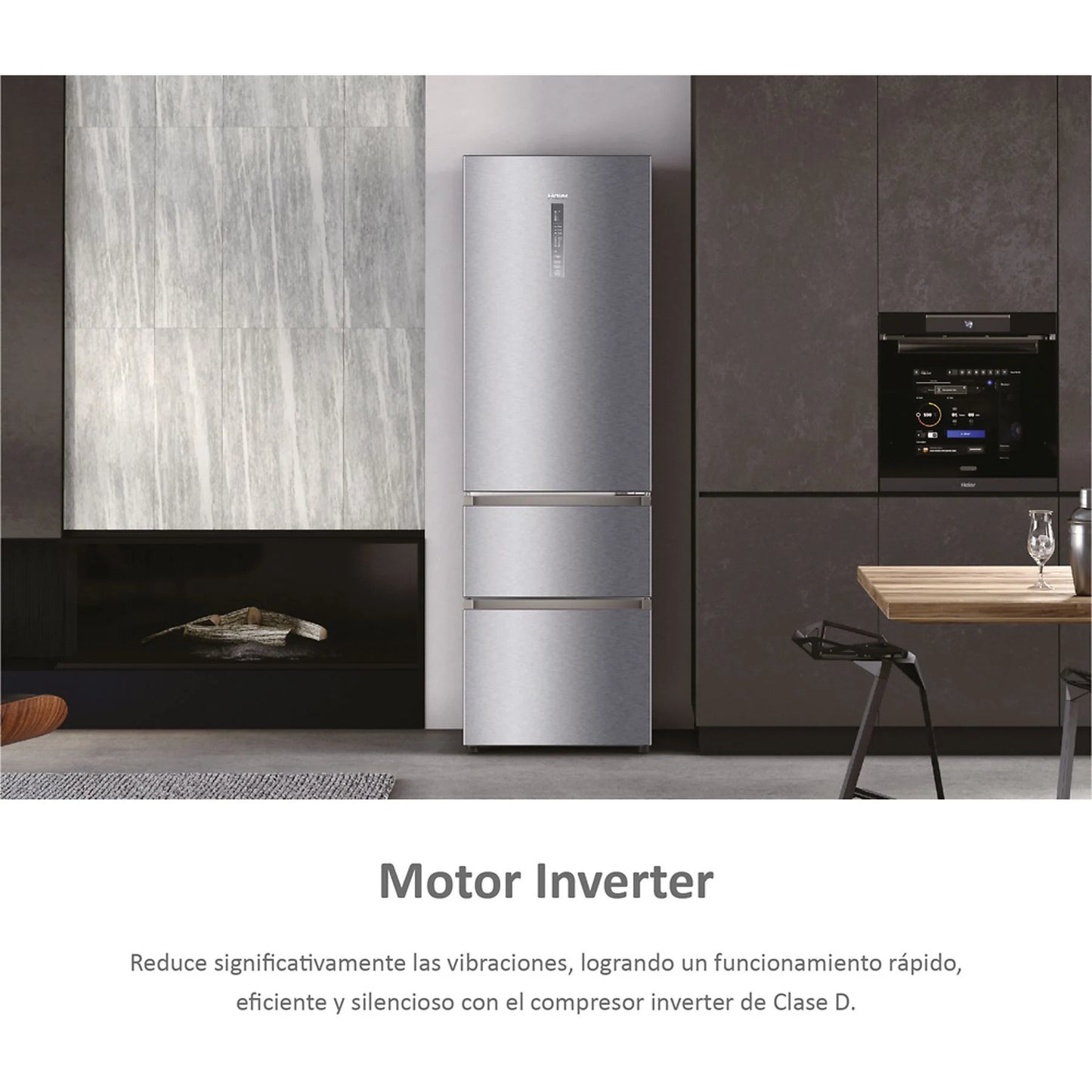 Frigorífico combi - Haier 3D 60 Series 3 A3FE737CGJ, No Frost, 200 cm