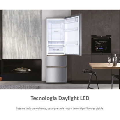 Frigorífico combi - Haier 3D 60 Series 3 A3FE737CGJ, No Frost, 200 cm